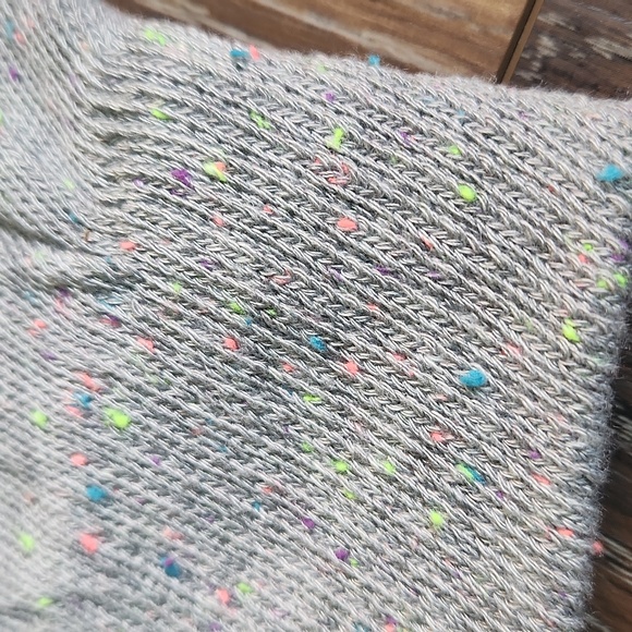 NWOT Confetti SO Fingerless Gloves Mittens Gray Neon Pink Blue Lime Green Purple - Picture 10 of 12